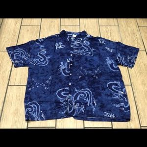 VINTAGE 90’S HAWAIIAN DRAGON BUTTON UP TOP